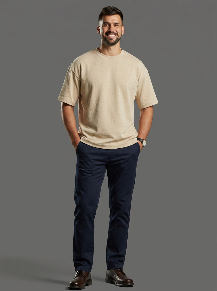 Sand Haze – Beige Oversized Tee