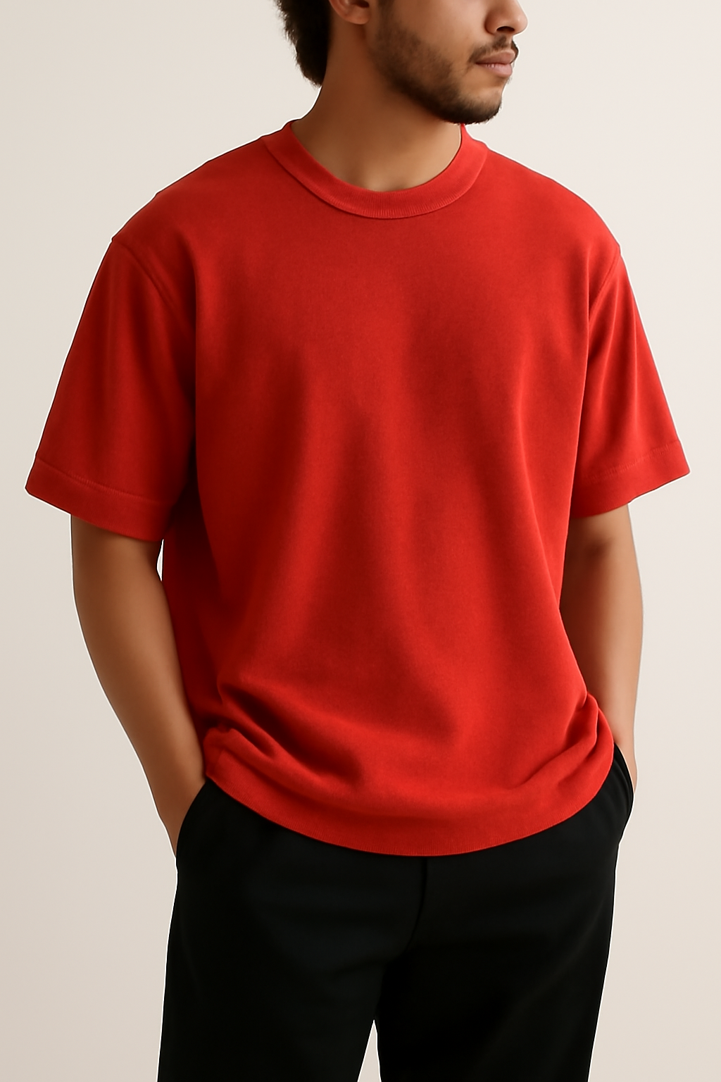 Streetwear Oversized T-Shirt - Bold Cherry Red