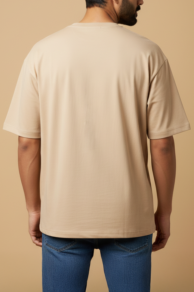Desert Calm – Beige Drop Shoulder Tee