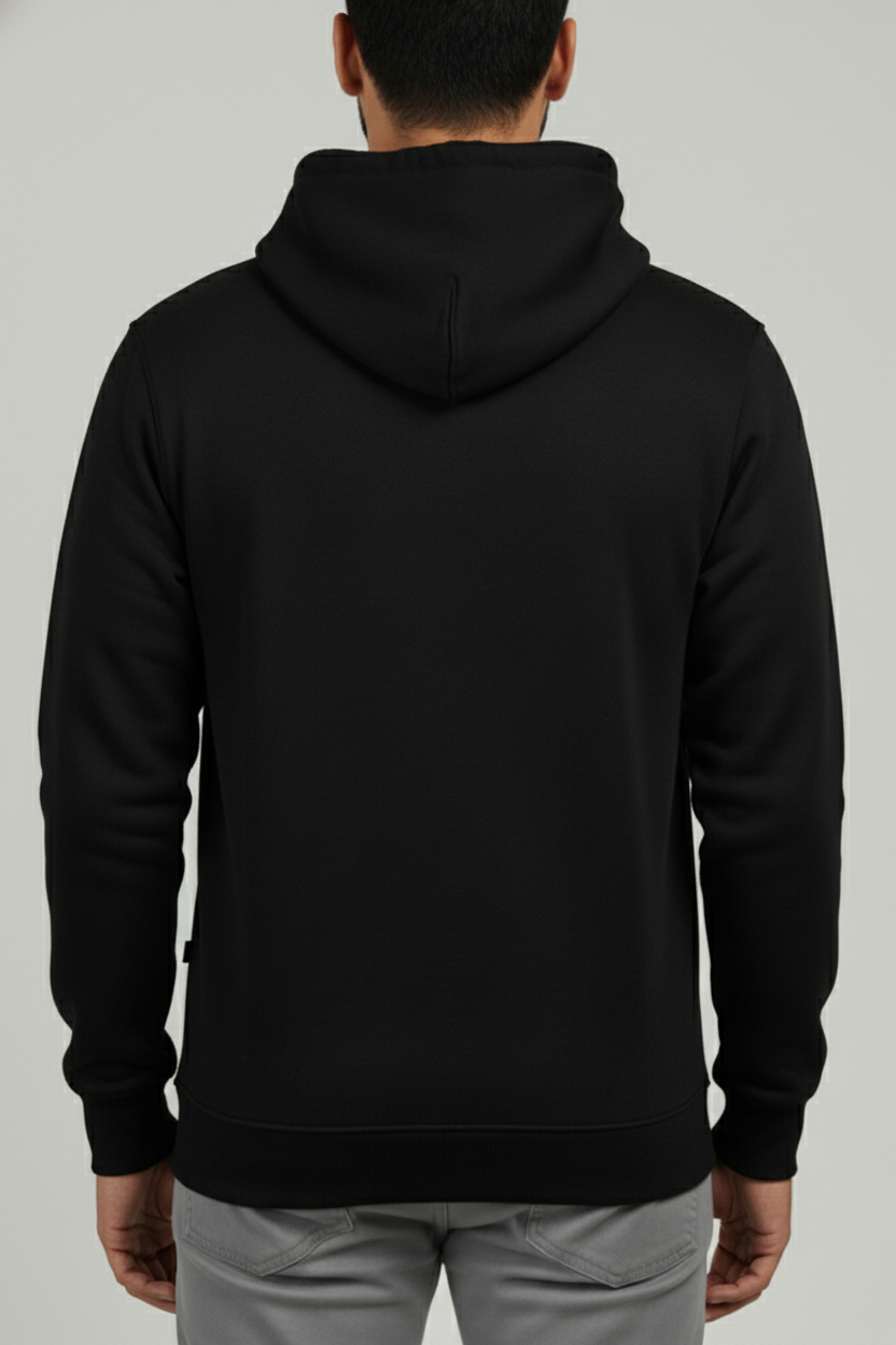 Men’s Black Winter Hoodie – Midnight Core