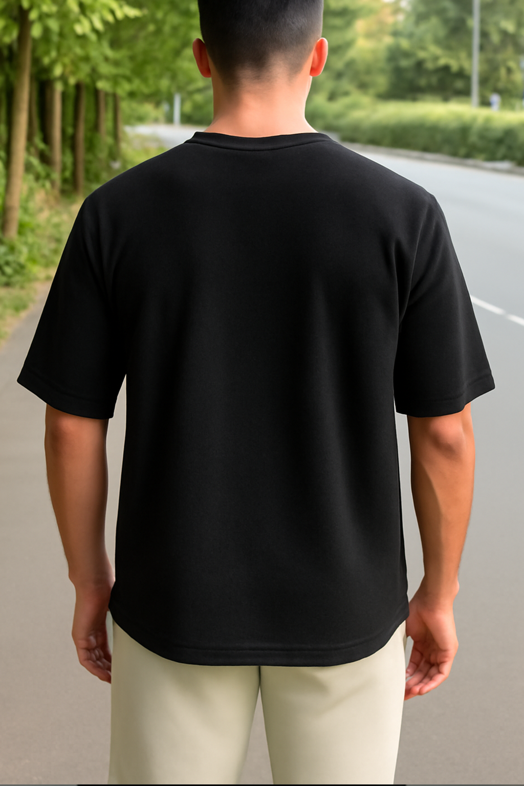 The Essential Black – Drop Shoulder Tee