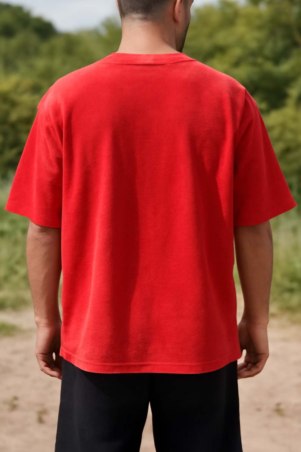 Streetwear Oversized T-Shirt - Bold Cherry Red