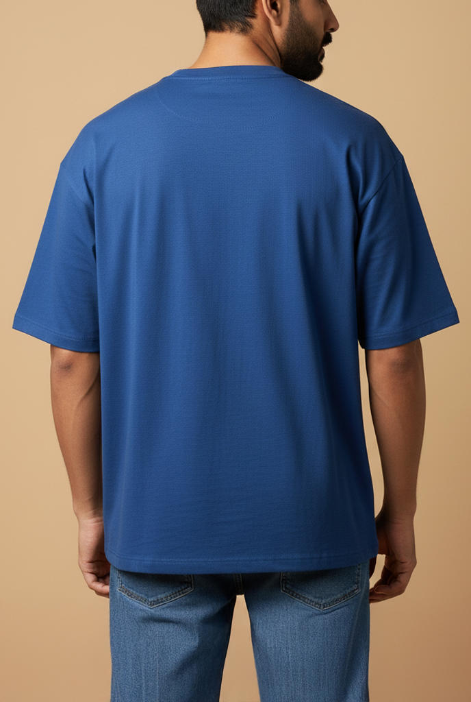 Ocean Ease – Blue Drop Shoulder Tee