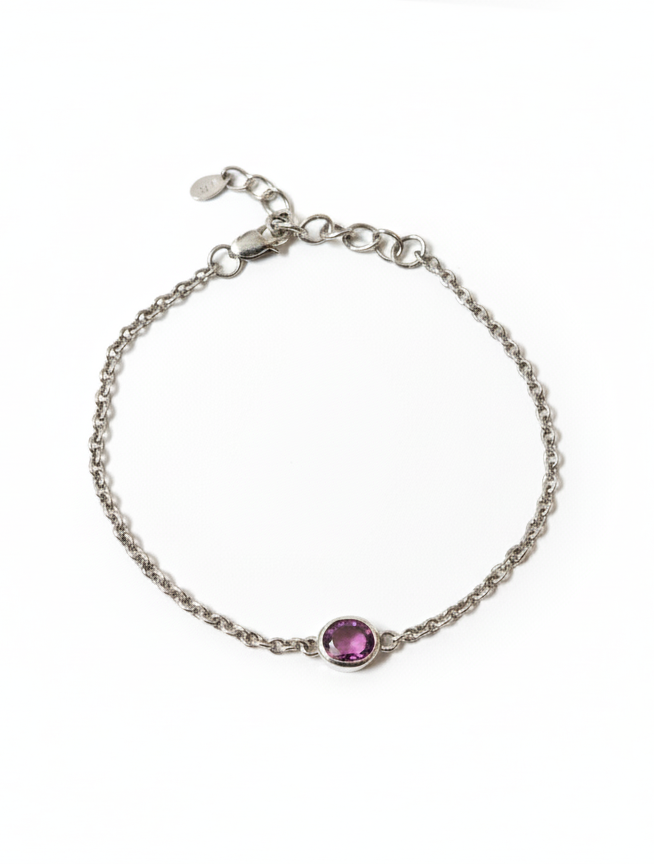 Crimson Glow – Rhodolite Garnet Bracelet | 925 SILVER