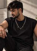 ALAGRAAG CUT SLEEVE TEE WITH CHAIN