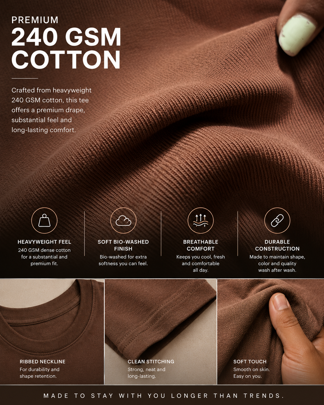 Mocha Brown Oversized T-Shirt
