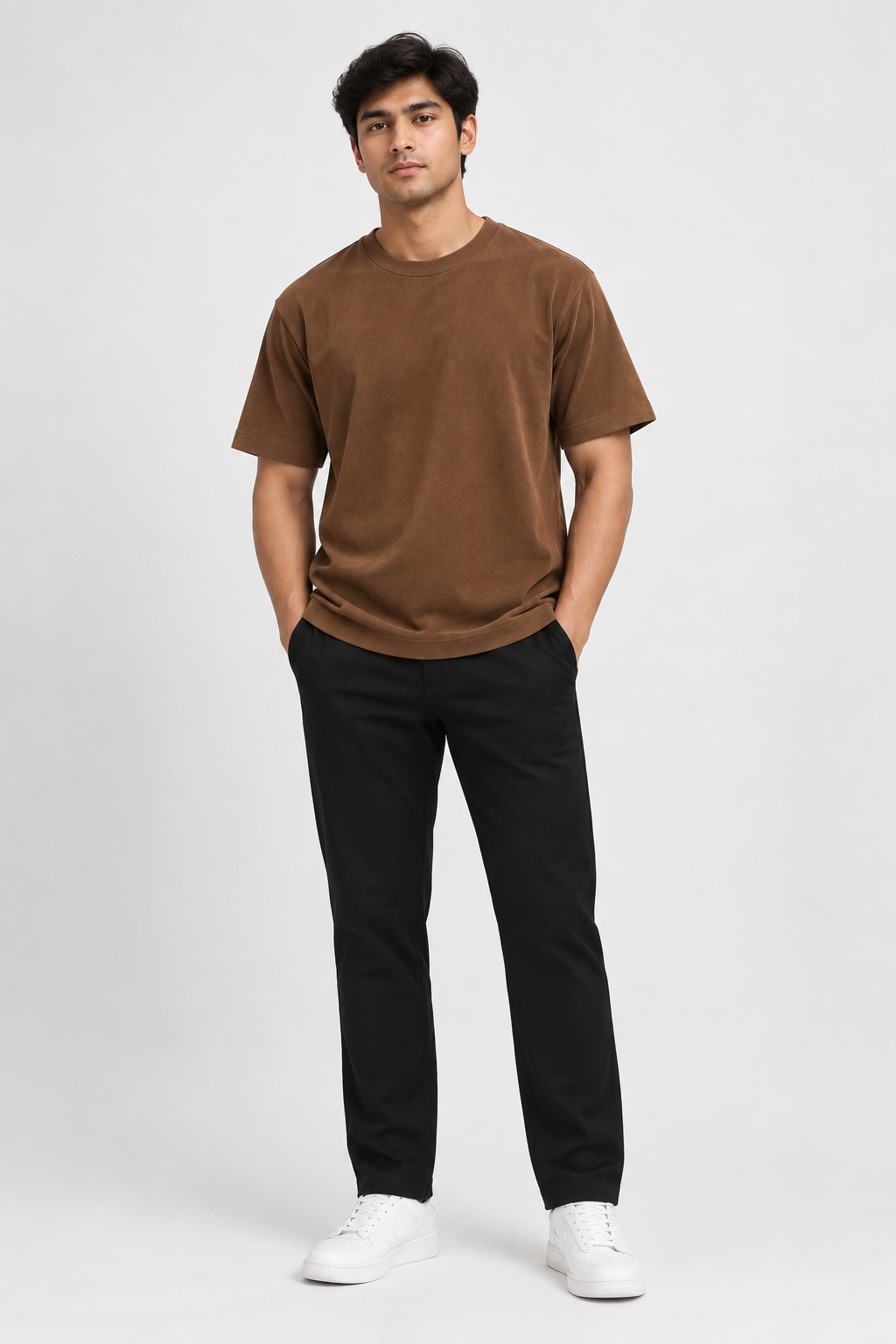 ALAGRAAG ESSENTIALS MOCHA BROWN OVERSIZED TEE