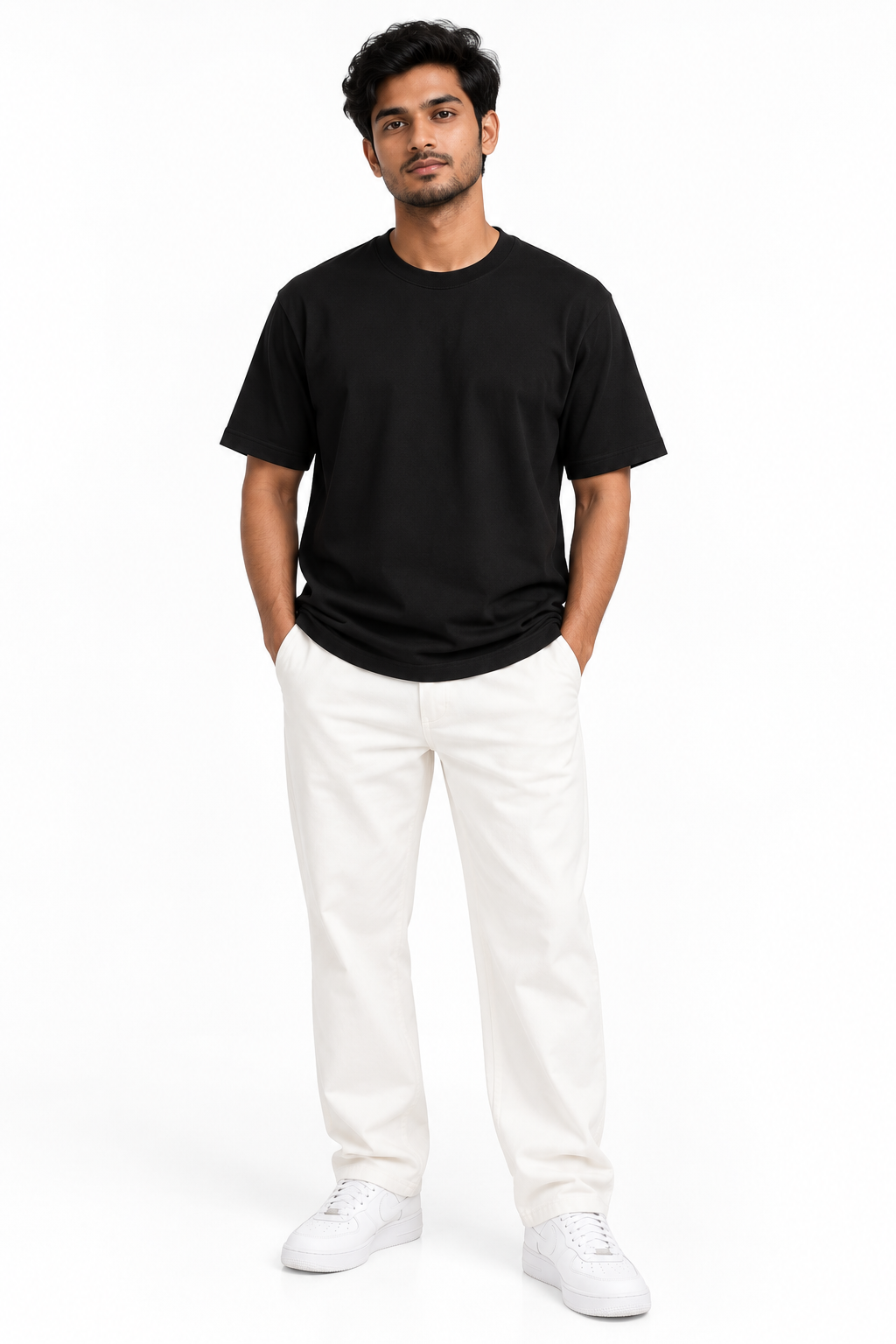 ALAGRAAG ESSENTIALS BLACK REGULAR FIT TEE