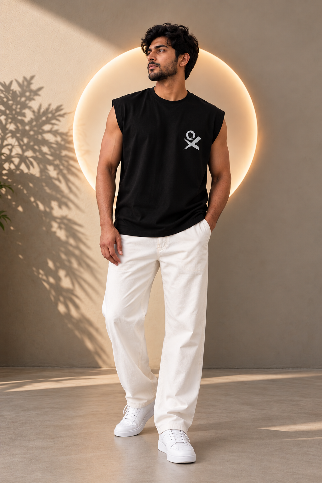 ALAGRAAG ESSENTIALS BLACK CUT SLEEVE TEE