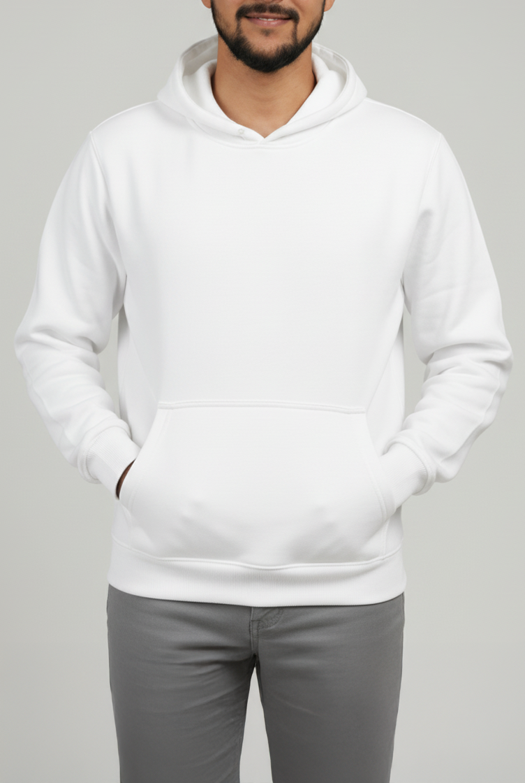 Men’s White Winter Hoodie – Frost State