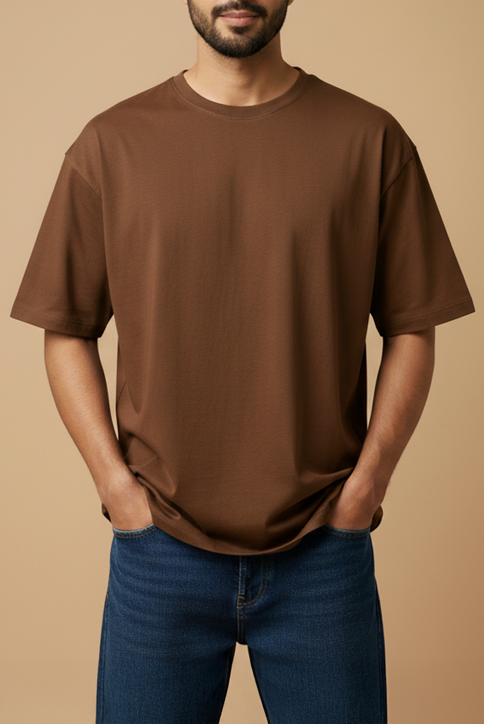 Earth Tone – Brown Drop Shoulder Tee