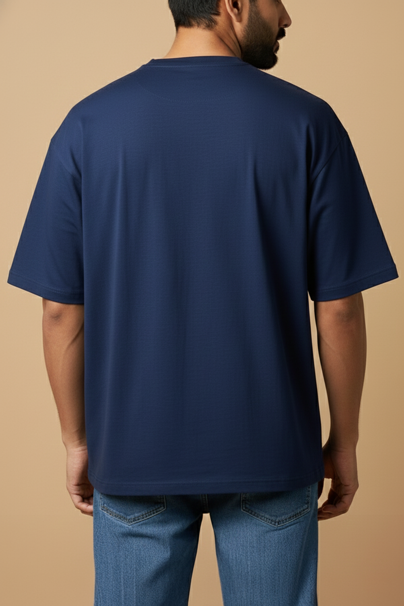 Ocean Ease – Blue Drop Shoulder Tee