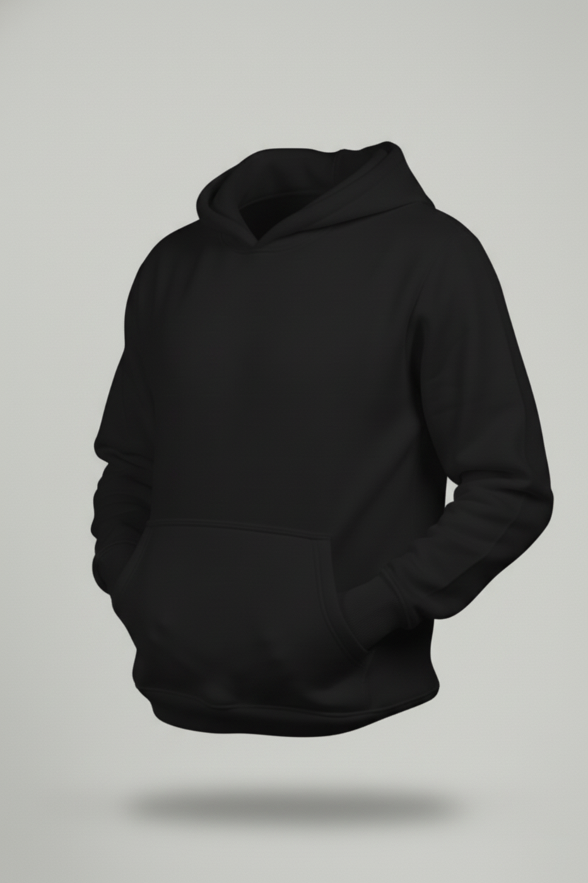 Men’s Black Winter Hoodie – Midnight Core