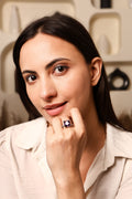 The Royal Radiance | Cushion-Cut Amethyst Silver Ring