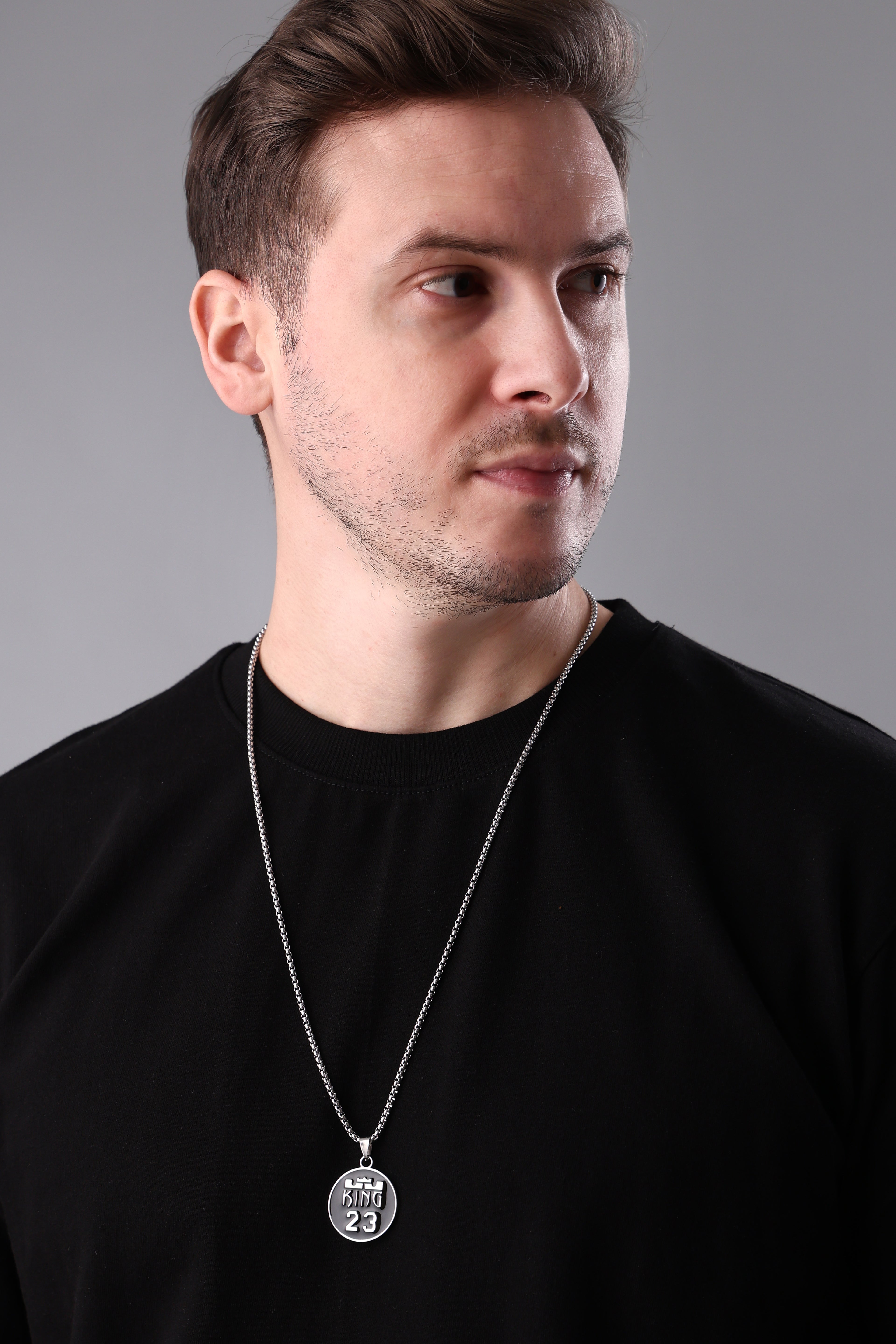 The Crowned Aura | Men’s Oxidized Stainless Steel Necklace
