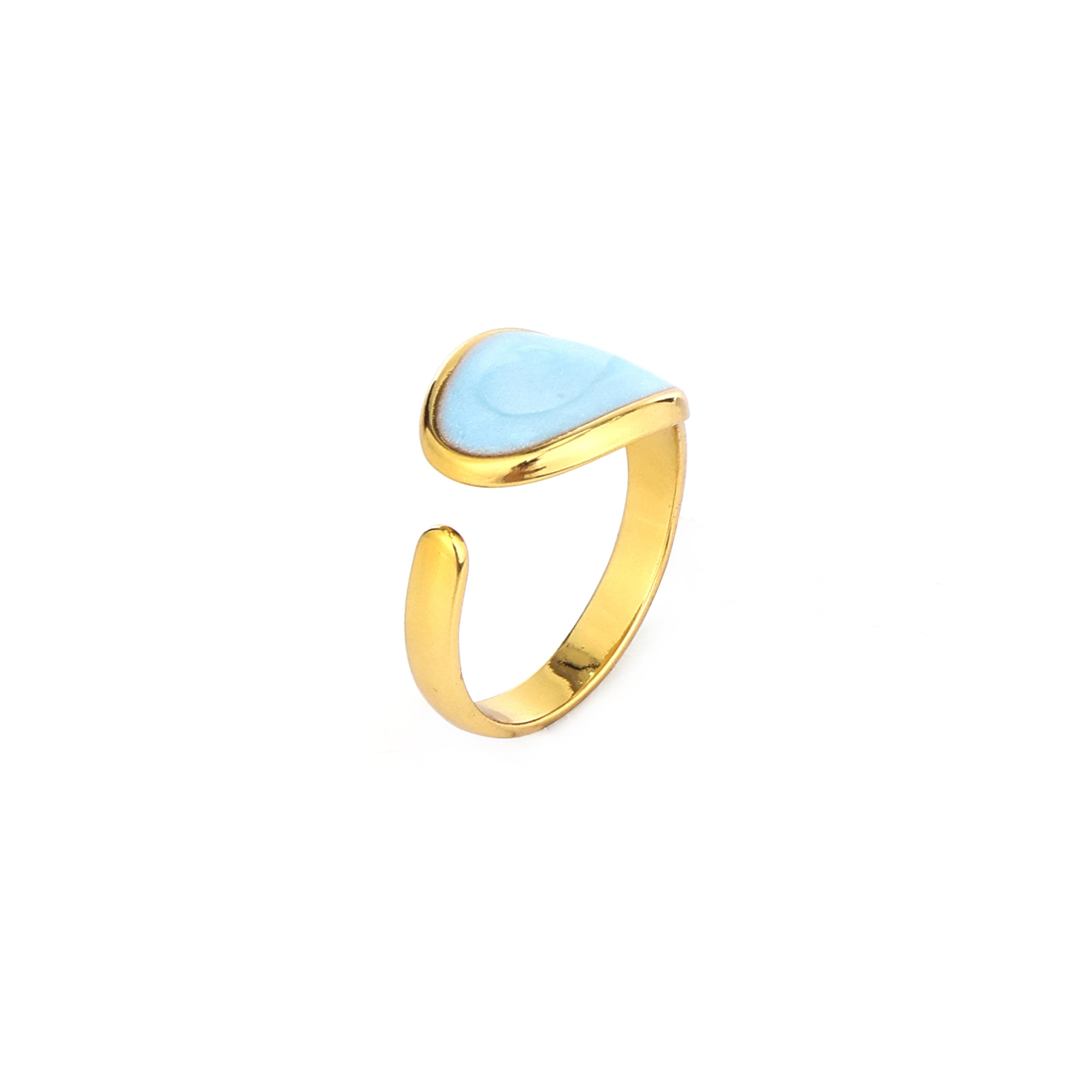 The Azure Wave | Adjustable Enamel Ring