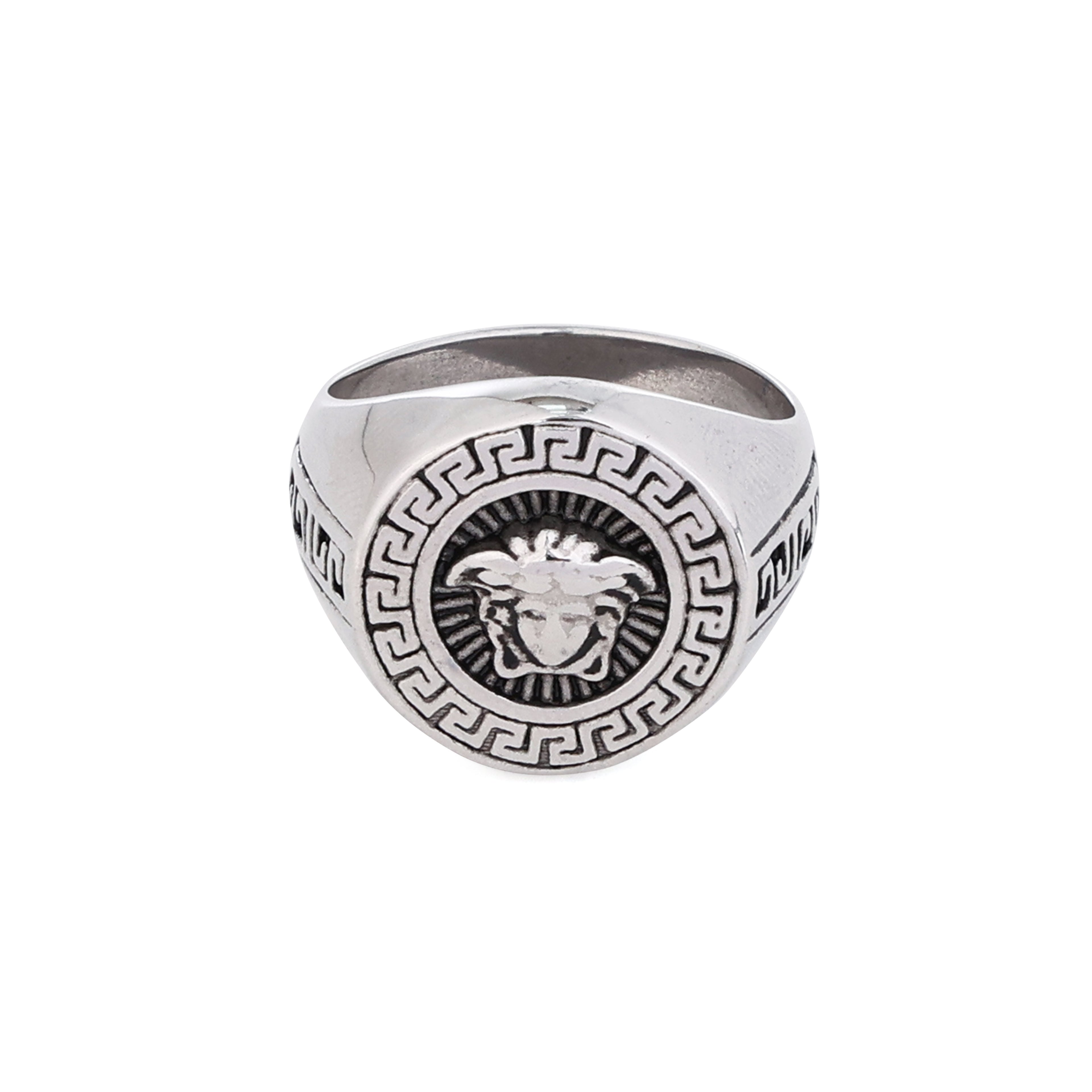 The Mythos Emblem | Oxidized Stainless Steel Ring