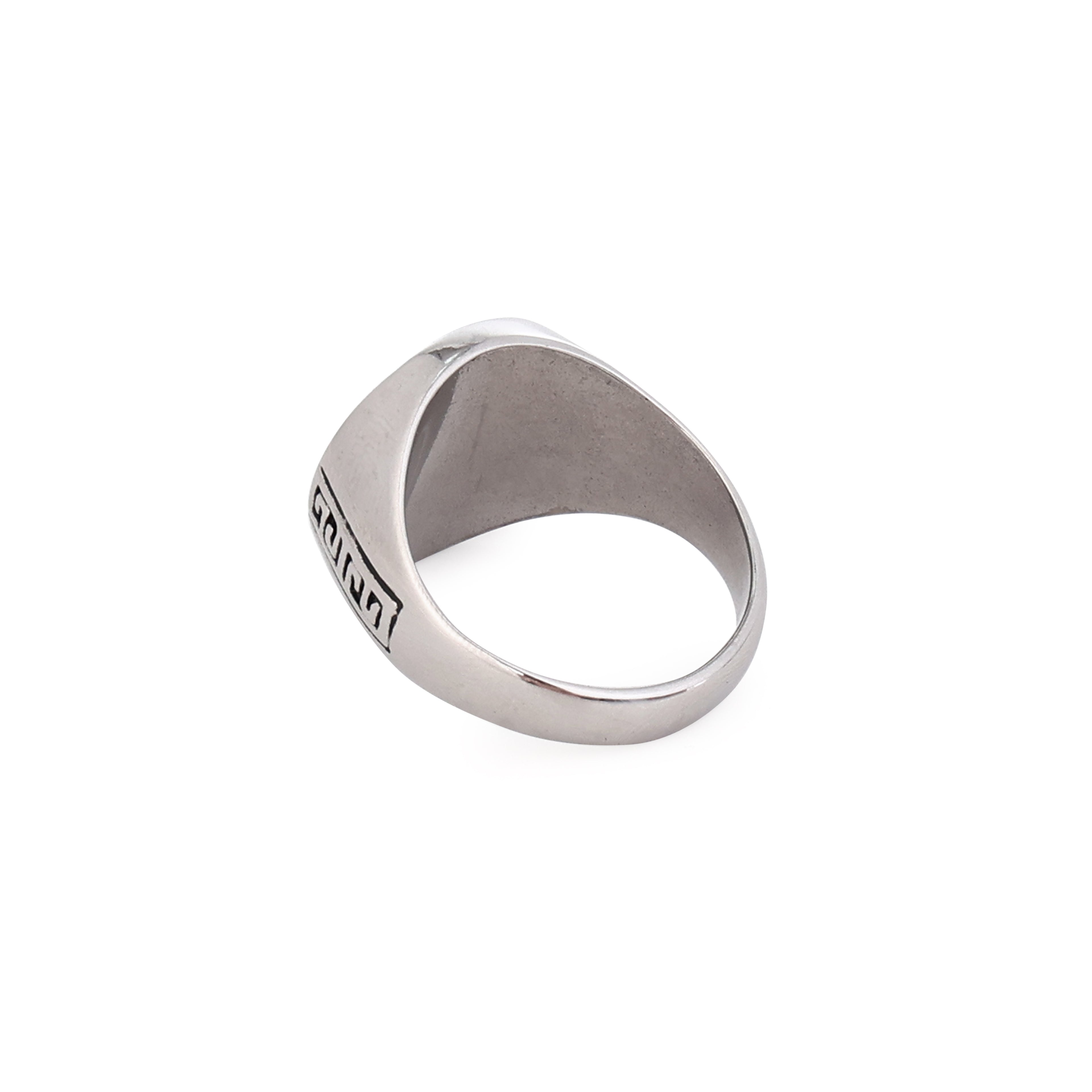 The Mythos Emblem | Oxidized Stainless Steel Ring