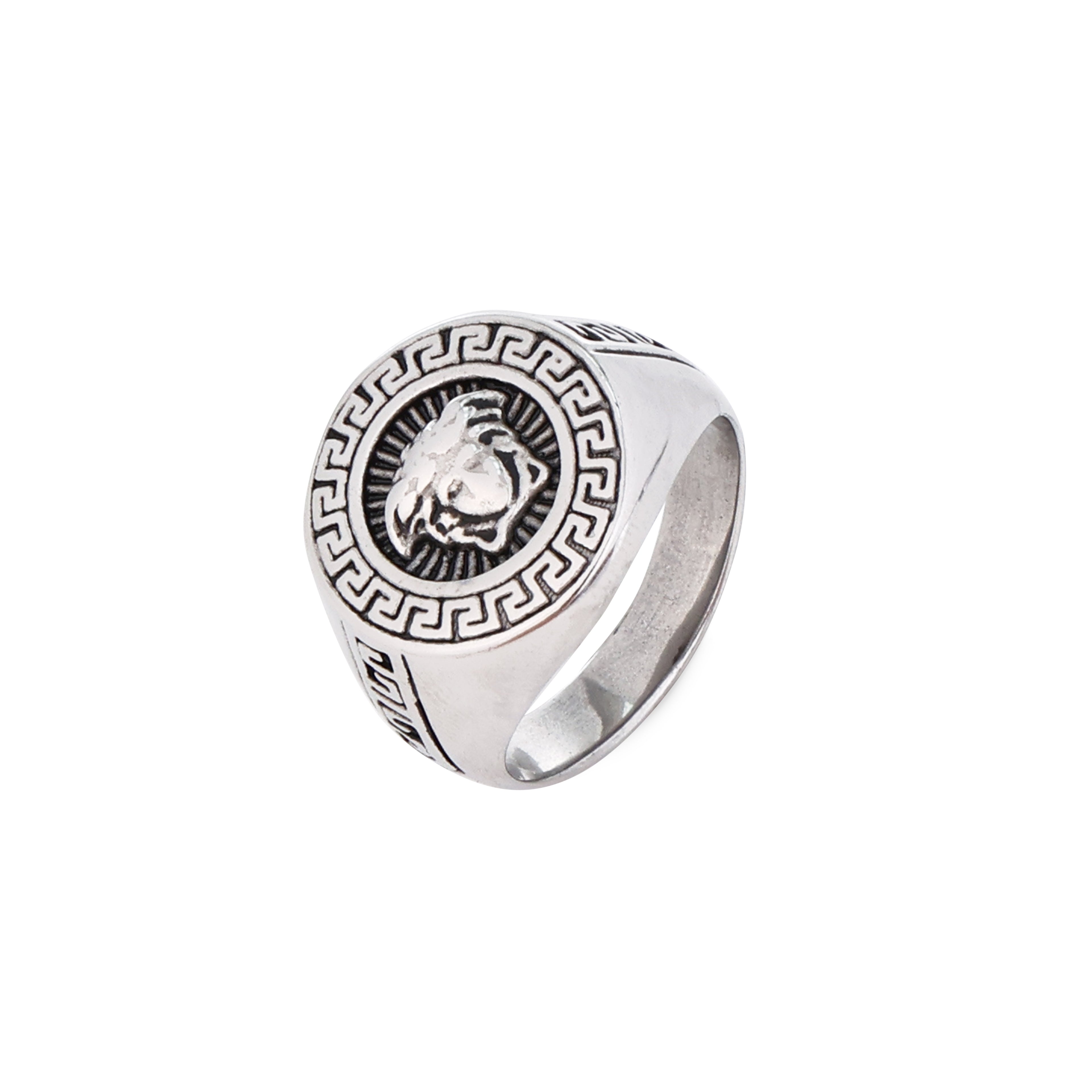 The Mythos Emblem | Oxidized Stainless Steel Ring