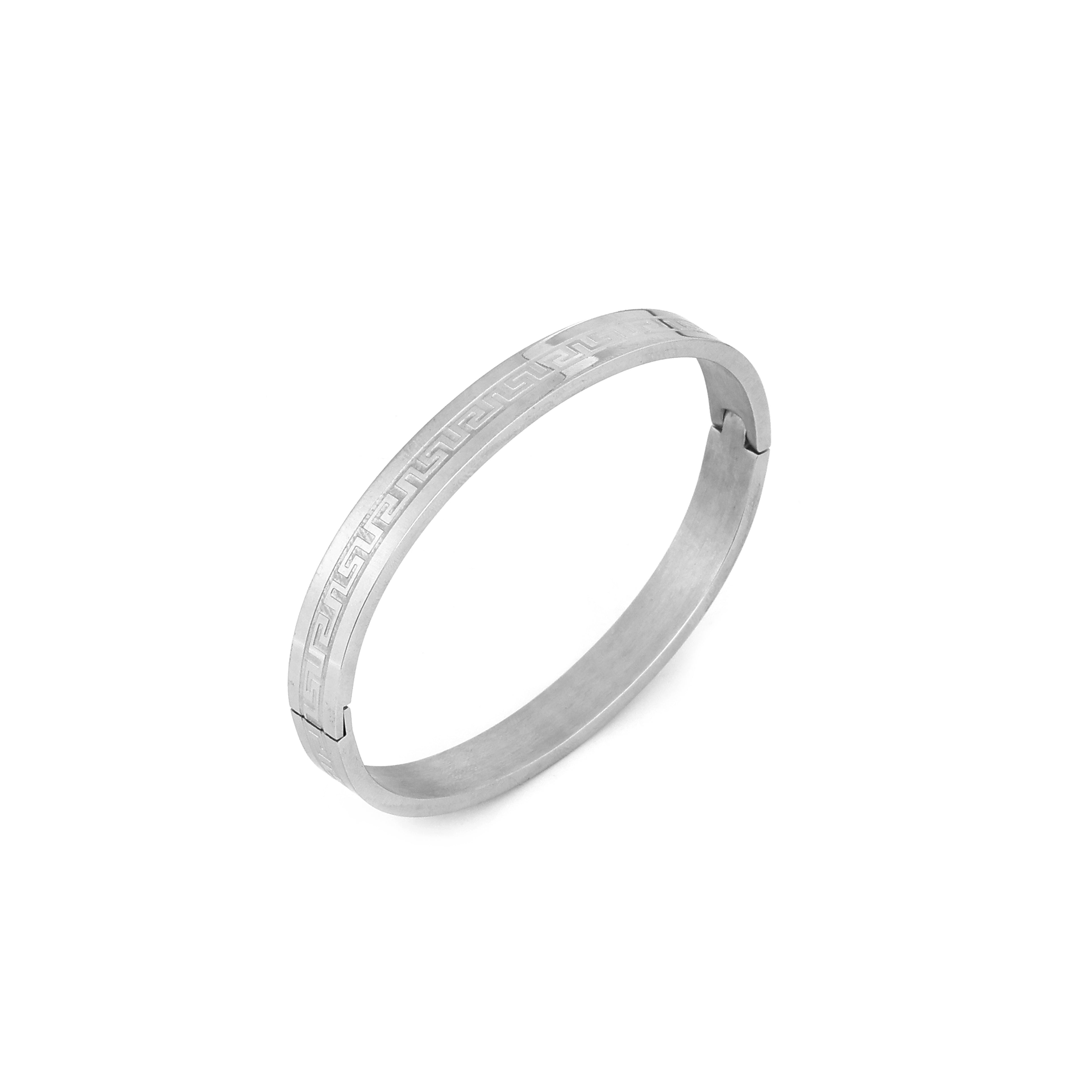 The Mythos Cuff | Stainless Steel Greek Men's Key Bangle