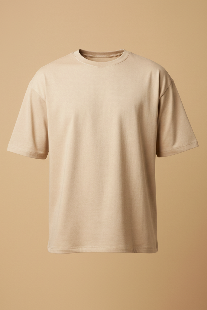 Desert Calm – Beige Drop Shoulder Tee