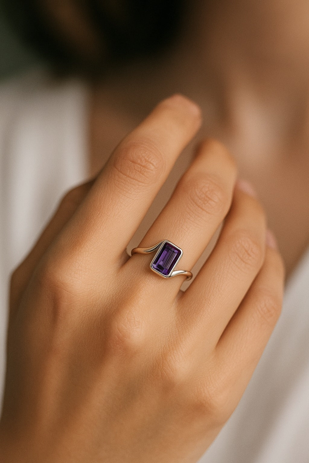 Twist of Amethyst | Sterling Silver Ring