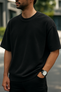 The Essential Black – Drop Shoulder Tee