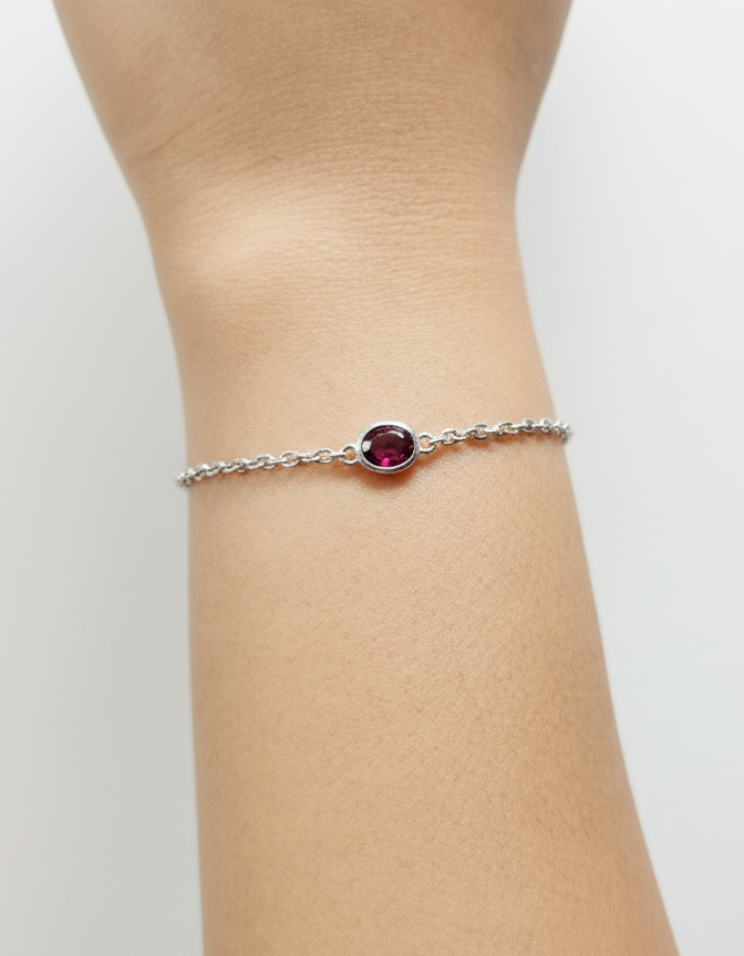 Crimson Glow – Rhodolite Garnet Bracelet | 925 SILVER